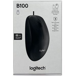 LOT of 10-2025 NEW Logitech B100 Ambidextrous 1000 DPI USB Wired 4-Way Mouse